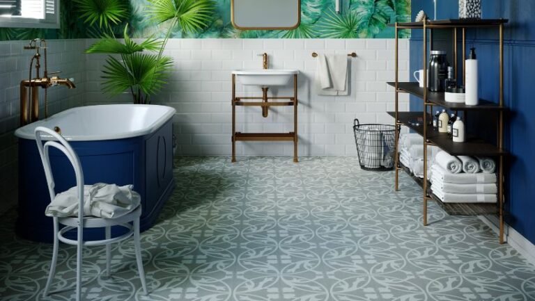 Large format tile bathroom floors Large Format Tile Bathroom Floors: Pros & Styles